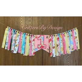 Handmade Princess First Birthday Highchair Banner Princess Party Decorations “New”