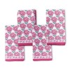 Two's Company Pink Hydrangea Cotton Cloth Napkins, 4-PC Washable Reusable