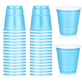 Yaure Joy 30 Pcs Disposable 2oz Shot Glasses Plastic Cups for Wedding, Graduation Party, Beer Sample Taste Serving, Birthday (Light Blue)