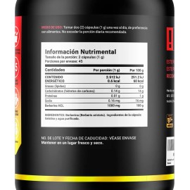 Berberina De 90 Cápsulas De 500mg. Pure Berberine. B Life Sin Sabor