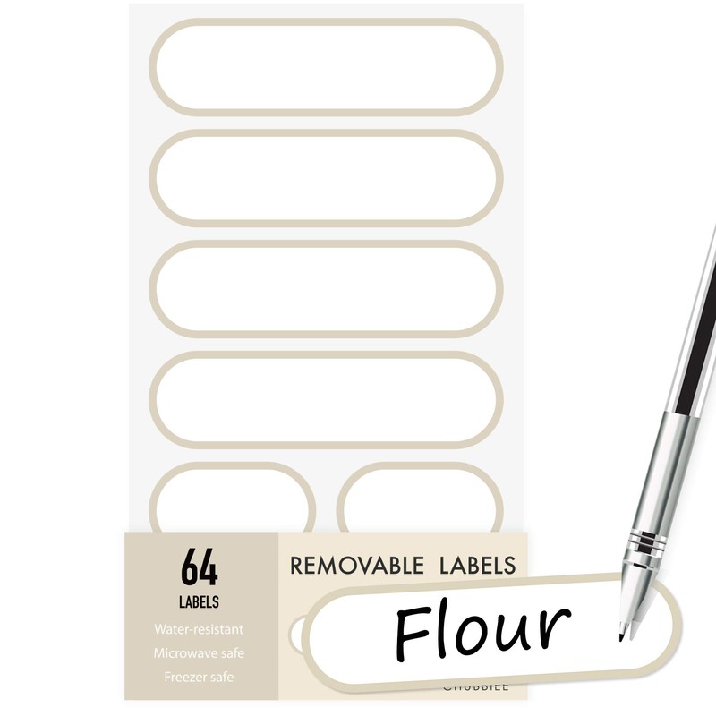 Waterproof Kitchen Labels for OXO POP Food Storage Containers and
