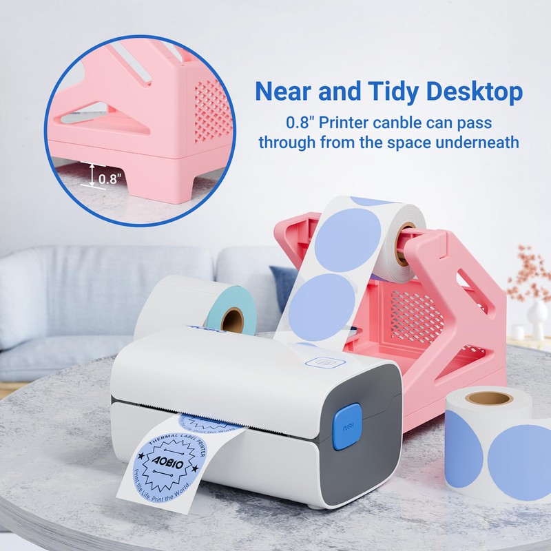 AOBIO Label Holder, Compatible with Rolls and Fan-Fold Labels, Thermal