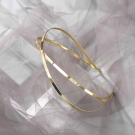 Teensery 4 Pcs Metal Headbands Double Row Cross Hairbands Simple Hair Hoop Headwear DIY Hair Accessories for Women and Girls (Silver and Gold)