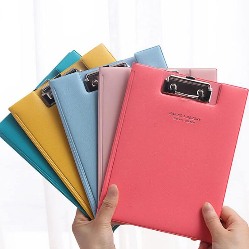 A5 Binder, Clipboard Folder, Clip File, Bi-Fold, PU Leather, Lightweight,