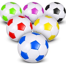 DEEKIN 6 Pack Soccer Ball with Pump, Outside Sport Soccer Ball Machine Stitched Ball for Game Training Practice (Simple Style, Size 5)
