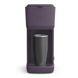 BELLA Single Serve Coffee Maker, K Cup & Coffee Ground Compatible with Removable, Adjustable Drip Tray, Auto Shutoff & Reusable Dishwasher Safe Accessories, Brews 6oz to 14oz, 1000 Watt, Plum