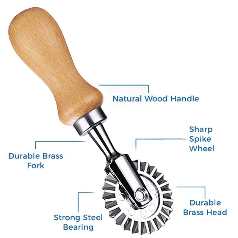 MTOMDY Ravioli Cutter Stamps with Roller Wheel Round Mold with