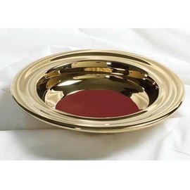 Broadman Church Supplies RemembranceWare Offering Plate, Brass with Red Felt