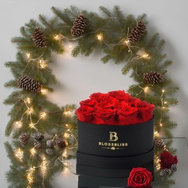 BLOSSBLISS 12-Piece Preserved Rose in a Heart Shape Box, Forever Flower for Women, Immortal Eternal Roses Gifts for Her, Christmas, Valentine's Day, Mothers Day