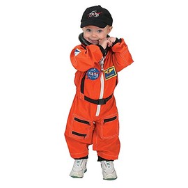 Aeromax Jr. Astronaut Suit with Embroidered Cap and NASA patches, ORANGE, Size 18 Months