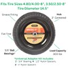 Universal Fit, Flat Free Wheelbarrow Tire and Wheel Assembly with