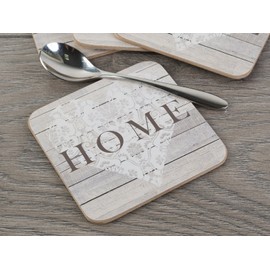 Creative Tops Everyday Home 4-Piece Set of Cork-Backed Coasters 10.5 x 10.5 cm (4" x 4") Grey