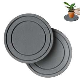 AUKLEE Diatomaceous Earth Plant Saucers for Indoors Instant Dry Pot Saucer Plant Drip Tray Keeping Counter Floors Dry 2 Pack 8 Inch Grey