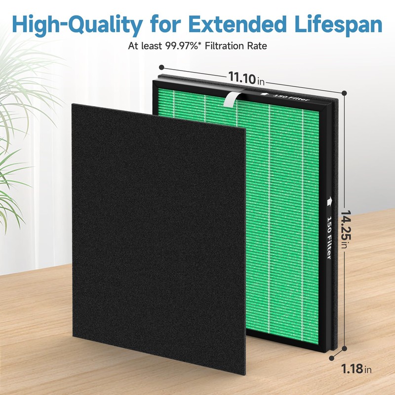 VALZONE 2 Pack 150 True HEPA Filter Replacement Sets for