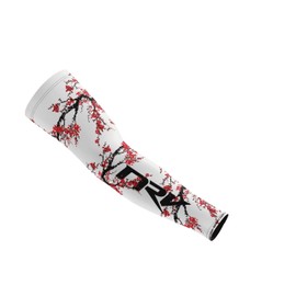 NRV Gaming Compression Sleeve (Edition Sakura) - Enhanced Japanese Style eSport Performance - Developed by Professionals - Durable, Breathable and Friction Free, red