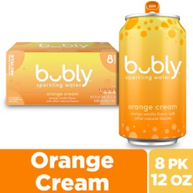 bubly Sparkling Water, Orange Creamsicle, Zero Sugar & Zero Calories, 12 Fl Oz Cans (Pack of 8)