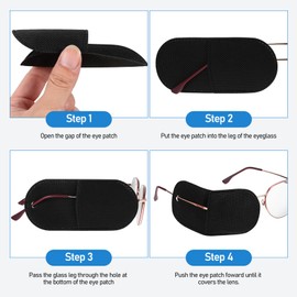 Healeved 12pcs Lazy Eye Glasses Patch for Adult Glasses Eye Patches Non Woven Amblyopia Eye Patches
