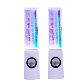 DOITOOL Colorful LED Fountain Loudspeaker with Sound Show for Laptops Smartphones Modern Design Easy Connection Present for Friends White