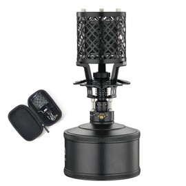 CAMPINGMOON Desktop Gas Heater with Empty Refillable Canister 110g for Outdoor Camping T-HEATER GASWARE Collaboration Limited Edition Black BKNX-92/BKTC-35