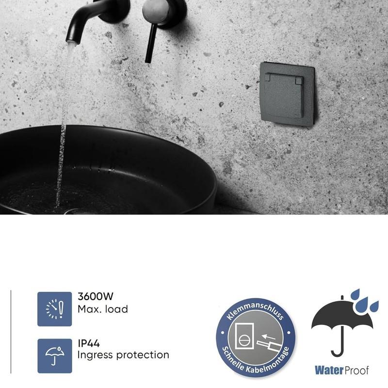 ET-1 Series Flush-Mounted Socket IP44, Plug-In Terminal, All-in-One, Series ET-1,