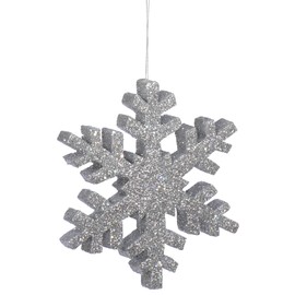 Vickerman Glitter Snowflake, 12-Inch, Silver