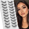 JIECAI Mink Lashes Fluff False Eyelashes Cat Eye 8D Volume