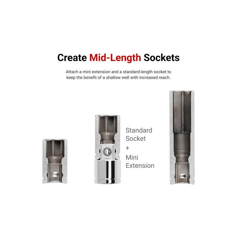 TEKTON 3/8 Inch Drive x 1 Inch Mini Extension |