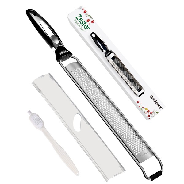 Ourokhome Kitchen Lemon Zester Grater, Stainless Steel Handheld Fine Zester