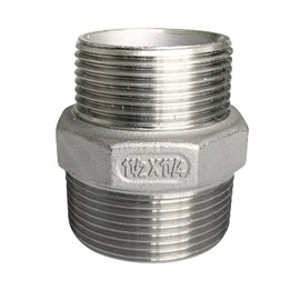 LOZOME 1-1/2"x1-1/4" Male Hex Nipple Threaded Reducer Connector Pipe Fitting Adapter,Stainless Steel 304 NPT