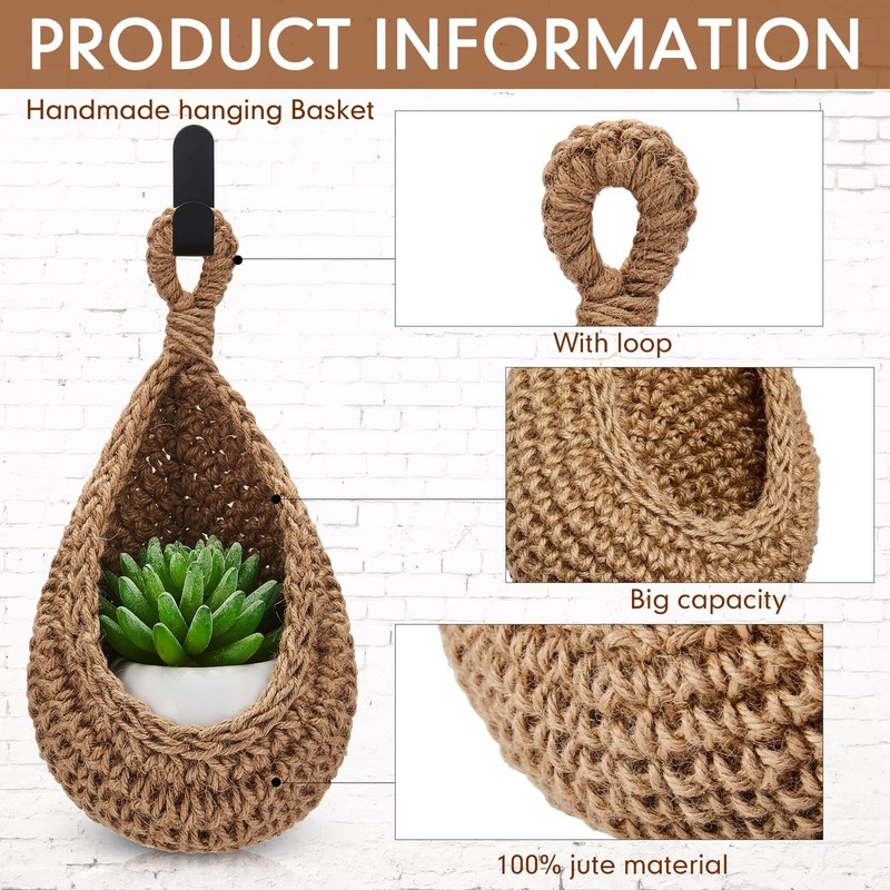 Teardrop Hanging Baskets , Onion Basket Coat Bohemian Storage Fruit