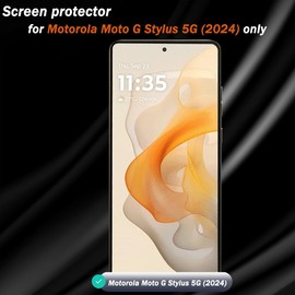 Cmiuubrer 1 Pack Privacy Screen Protector for Motorola Moto G Stylus 5G (2024) with 2 Pack Camera Lens Protector, 9H Hardness, Anti Spy Tempered Glass Film, Black Protector for Moto G Stylus 5G (2024)