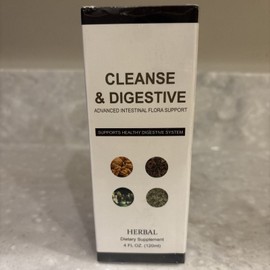 Herbal Cleanse & Digestive Advanced Intestinal Flora Support Herbal Drops 4 oz Exp 6/25