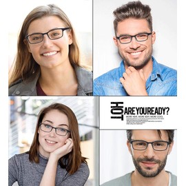 ALWAYSUV Black Myopia Glasses Shortsighted Nearsighted Distance Glasses TR90 Full Frame Eyeglasses for Men Women -2.5