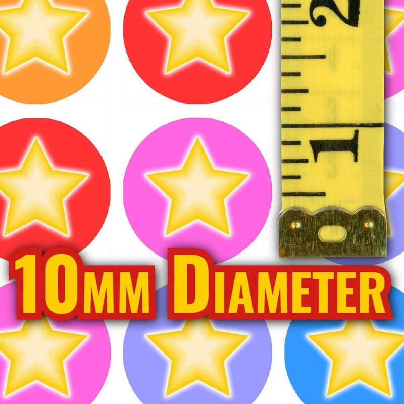900 Colourful Stars Mini Dot 10mm Spot Reward Stickers for