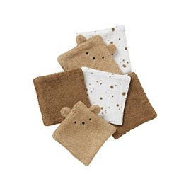 VERTBAUDET Pack of 6 washcloths, caramel, one size