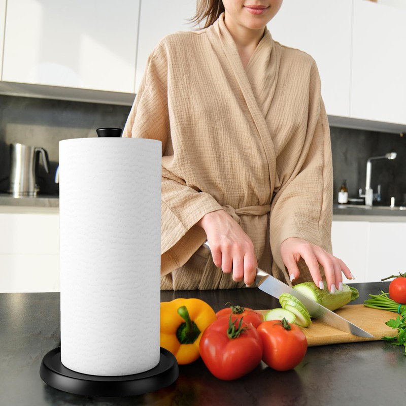 Paper Towel Holder Countertop Kitchen Roll Holder, Premium Stainless Steel