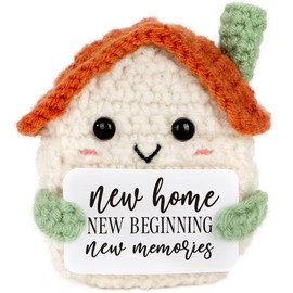 Nuevo regalo para el hogar para pareja, recuerdo de casa de ganchillo para el primer hogar, regalo de inauguración de la casa para nuevos dueños, tarjeta de recuerdos