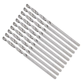 METALLIXITY Drill Bit (1.3mm) 10Pcs, 4241 High-Speed Steel Straight Shank Uncoated (Bright) 118° for Wood Plastic Iron Copper Aluminum Low Soft Metal