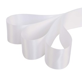 Ribbonitlux 2" Wide Double Face Satin Ribbon 25 Yards (029-White）, Set for Gift Wrapping, Party Decor, Sewing Applications, Wedding and Craft