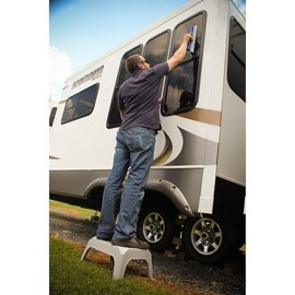 Camco Durable Large Step Stool - Textured Platform Surface to Help Prevent Slipp