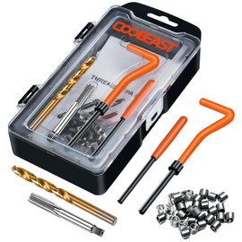 coobeast Thread Repair Kit, Thread Repair Tool with HSS Drill Bit & 30pcs 304 Stainless Steel Inserts, Complete Helicoil Rethreading Tool Set for Automotive Engine with Portable Carry Case M6x1.0