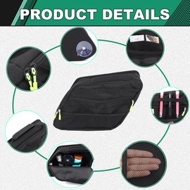 Lcojicep Car Trunk Window Storage Bag Compatible with Nissan Pathfinder 2024 2025, Oxford Cloth Suction cup suspension Rear Trunk Side Window Organizer Storage Bag accessories (Left)