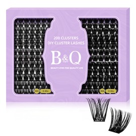 Lash Clusters 208 PCS Cluster Lashes Individual Lashes B05+B06 Eyelash Extensions 10-18mm DIY Lash Extensions D Curl Volume Wispy Soft Comfortable Band False Lashes (D-10-18MIX,B05+B06)