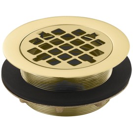 KOHLER K-9132-PB Shower Drain, Vibrant Polished Brass