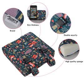 Zicac Zicac Portable High Chair Increasing Seat Cushion for Travel Dining Seat Pad for Toddler Kids Baby Infant Washable Thick Chair Seat Pads (Dark green)