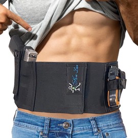 KAT-LUCA Belly Band Gun Holster for Men & Women | No Roll, No Scrunch Belly Band Holster for Concealed Carry Belt for Men | Fits Most Pistols | Combo Side Draw and Front Draw