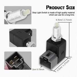 Middrivr Brake Light Switch Replacement OEM#93810-3K000, Stop Light Switch Compatible with Hyundai Kia, Accent Elantra Santa Fe Sonata Tiburon Tucson Optima Rio Sedona Sorento 2001-2012