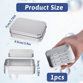 Portable Travel Soap Dish Metal Soap Box, Travel Soap Case with Lid Bar Soap for Traveling, Camping, Outdoor, Gym, Bathroom