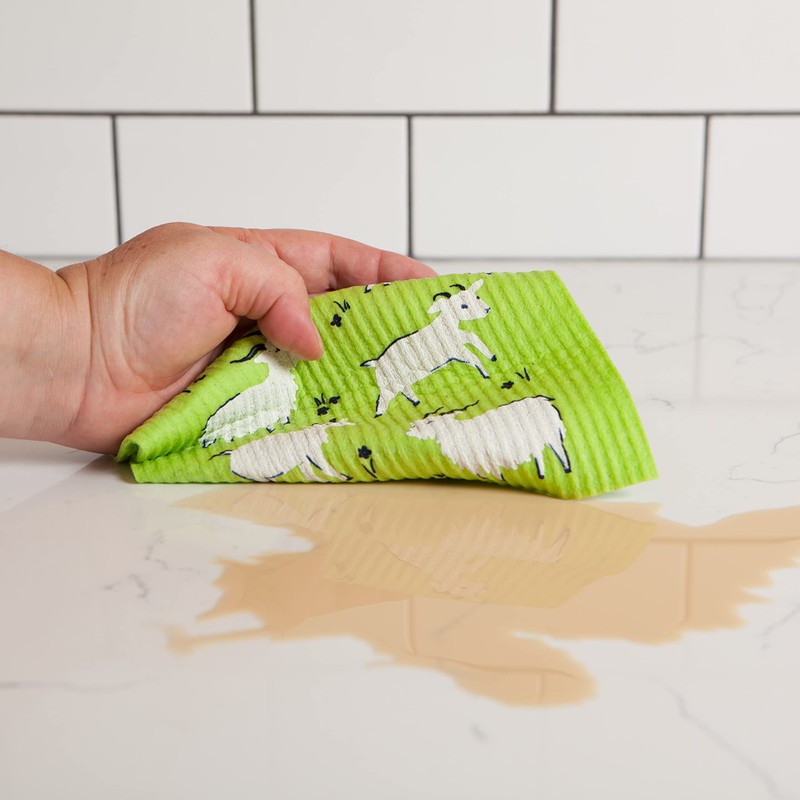 Now Designs Swedish Dishcloth, Set of Two, Goats