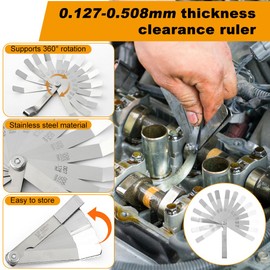 XuYelora Valve Lash Adjustment Tool, Jam Nut Valve Adjustment Tool with Angled Feeler Gauge for 10mm Jam Nut Compatible with Hond-a/Nissa-n Auto Vehicle Engines(10mm Model)